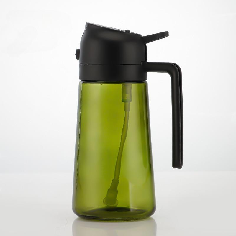 2in1 Black Glass Olive Oil Sprayer Lightproof Oil Dispenser for Cooking Salad Barbecue Kitchen Tools Refillable Spray Bottle
