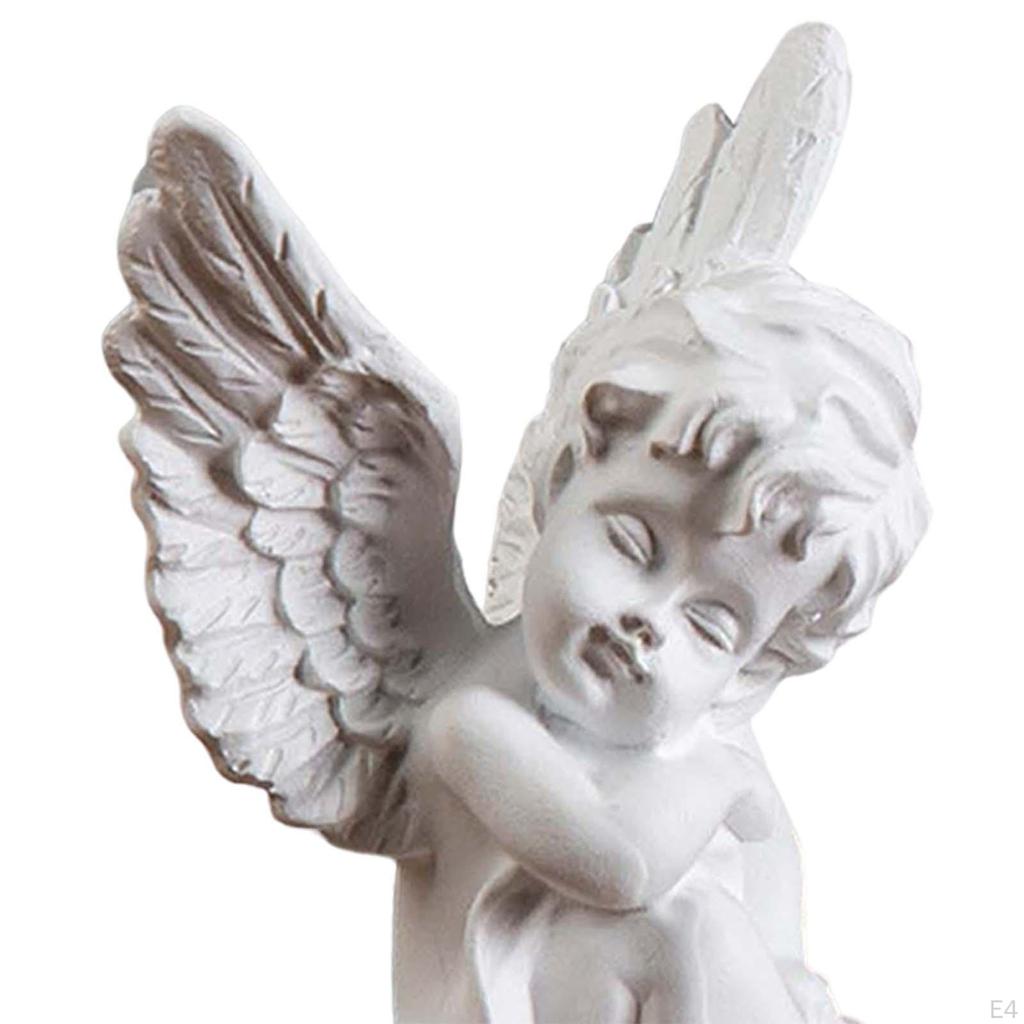 2 Engelsstatuen, Harz Klein Handgemacht Niedlich Modern Ornament Skulptur Figuren für Heimdekoration,