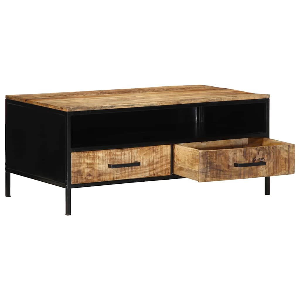 Coffee Table Brown 90 x 50 x 40 cm Solid Mango Wood and Metal