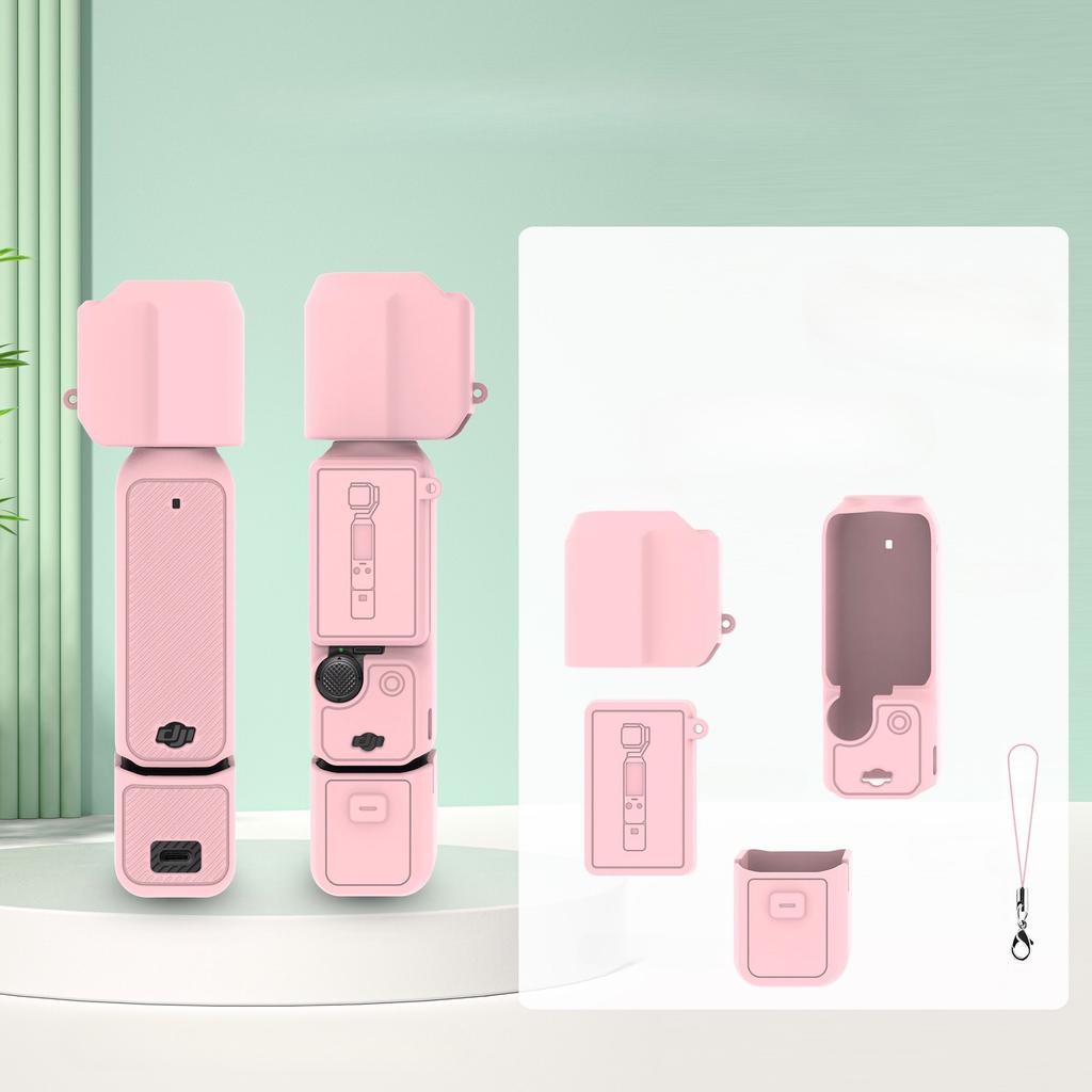 Silikonowe Etui do DJI OSMO Pocket 3 i Akcesoriów Ochrona 360° Jednolity Kolor Różowy Czarny Szary Niebieski