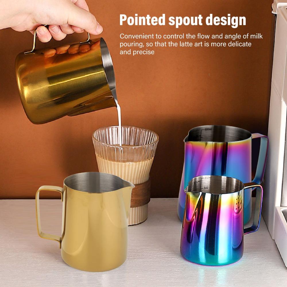 Mit Skala Milchkännchen 350 ml Fassungsvermögen Latte Art Kännchen Kaffeezubereitung