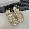 2025 summer French new twist woven open-toed Roman sandals flat versatile comfortable strap sandals