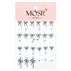 3D Crystal Bow Nail Stickers: Cute Black & White Self-Adhesive Embossed Decals