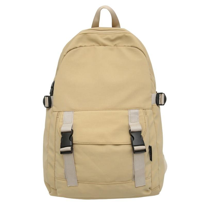 Solid Color Backpack Men's Nylon Waterproof Large Capacity Lightweight Travel Backpack Student School Bag