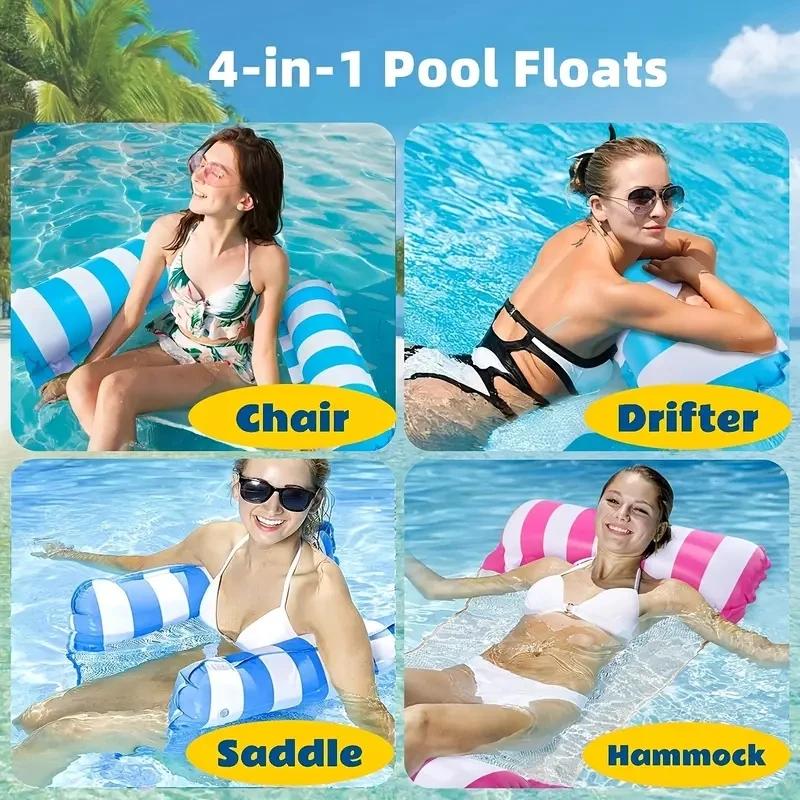 1PC Inflatable Float Hammock Floaties for Adults Perfect for Poolside Lounging This Summer Water Play Accessories