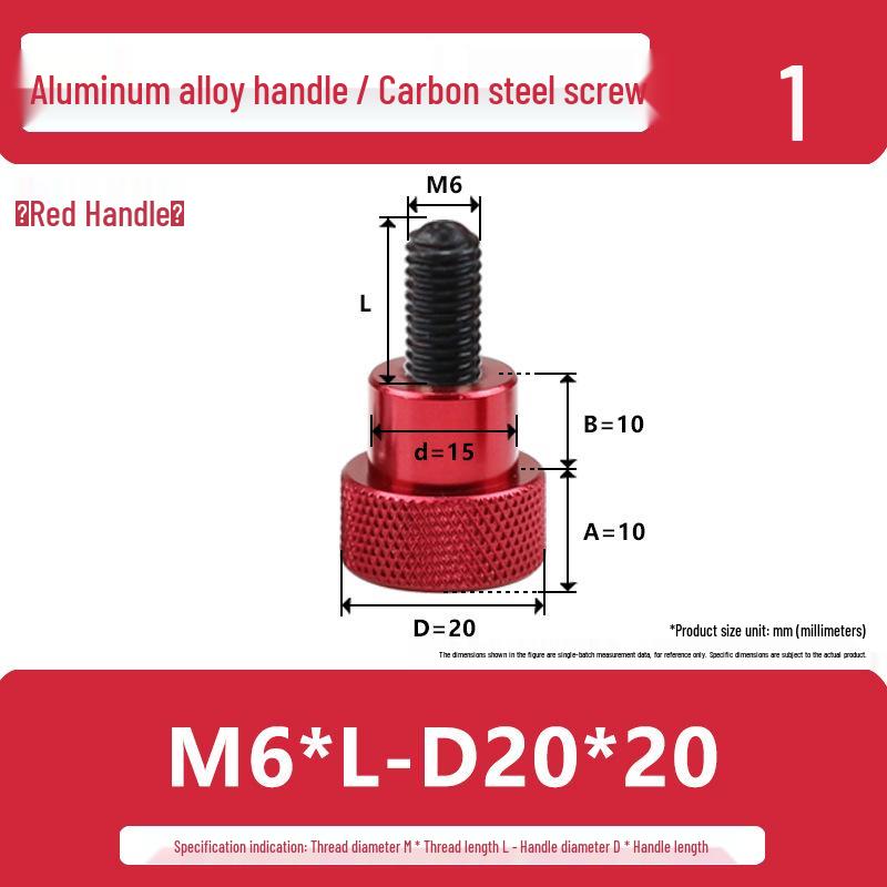 M6 Aluminum Alloy Knurled Handle Screw Bolt with High-Strength Flat Head