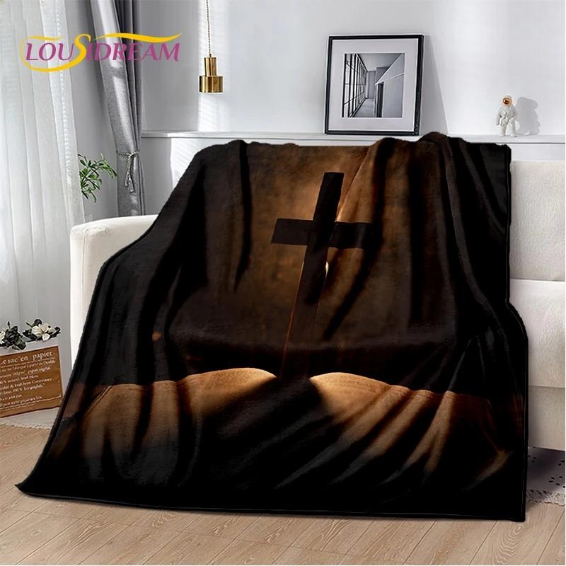 3D Pray Holy Bible Cross Jesus Soft Flannel Blanket for Bed Bedroom Sofa Picnic,Throw Blanket for Cover Outdoor Leisure Nap Gift