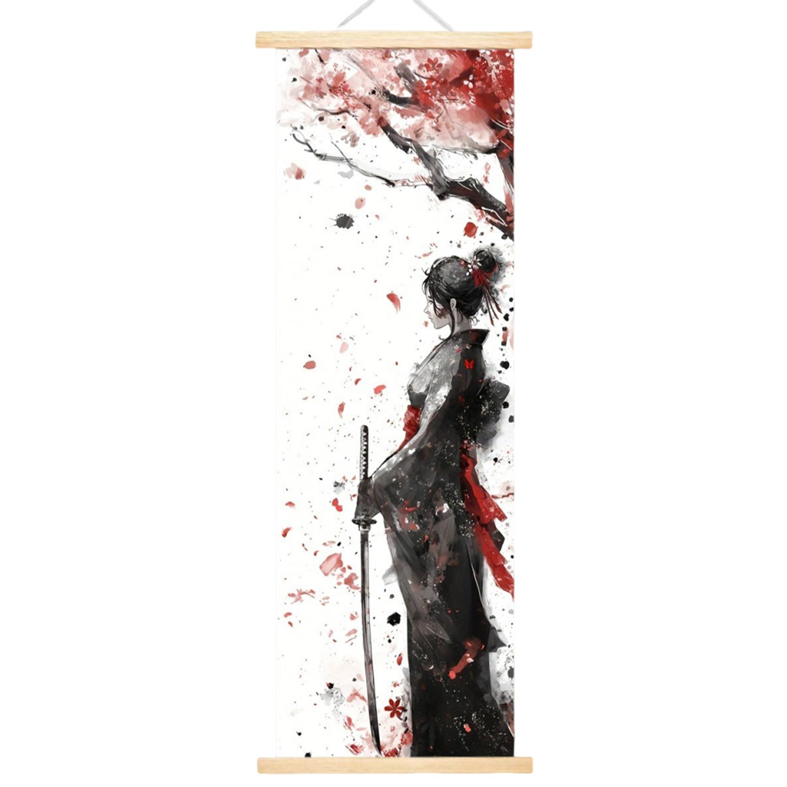 Japanese Geisha Aesthetic Wall Tapestry 40x120cm