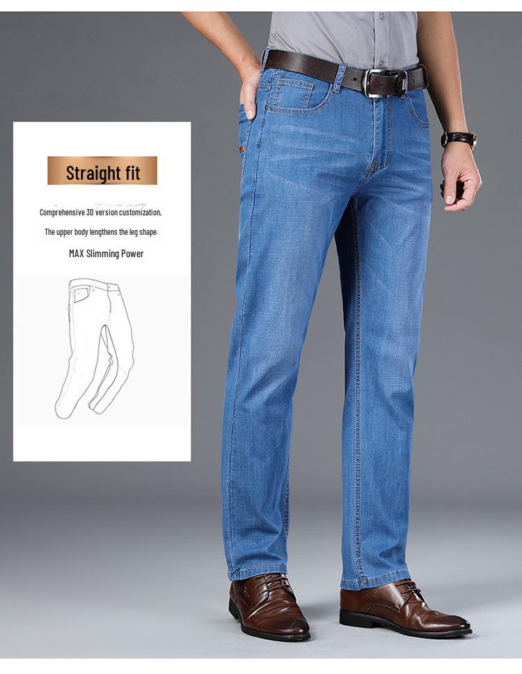 Herren Trendige Straight Stretch Jeans mit mittlerer Bundhöhe - Jugendlicher & Mittelalterlicher Stil