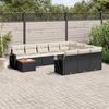 Vidaxl 11-Cz. Set da Giardino, Cuscini Rattan Nero Pe