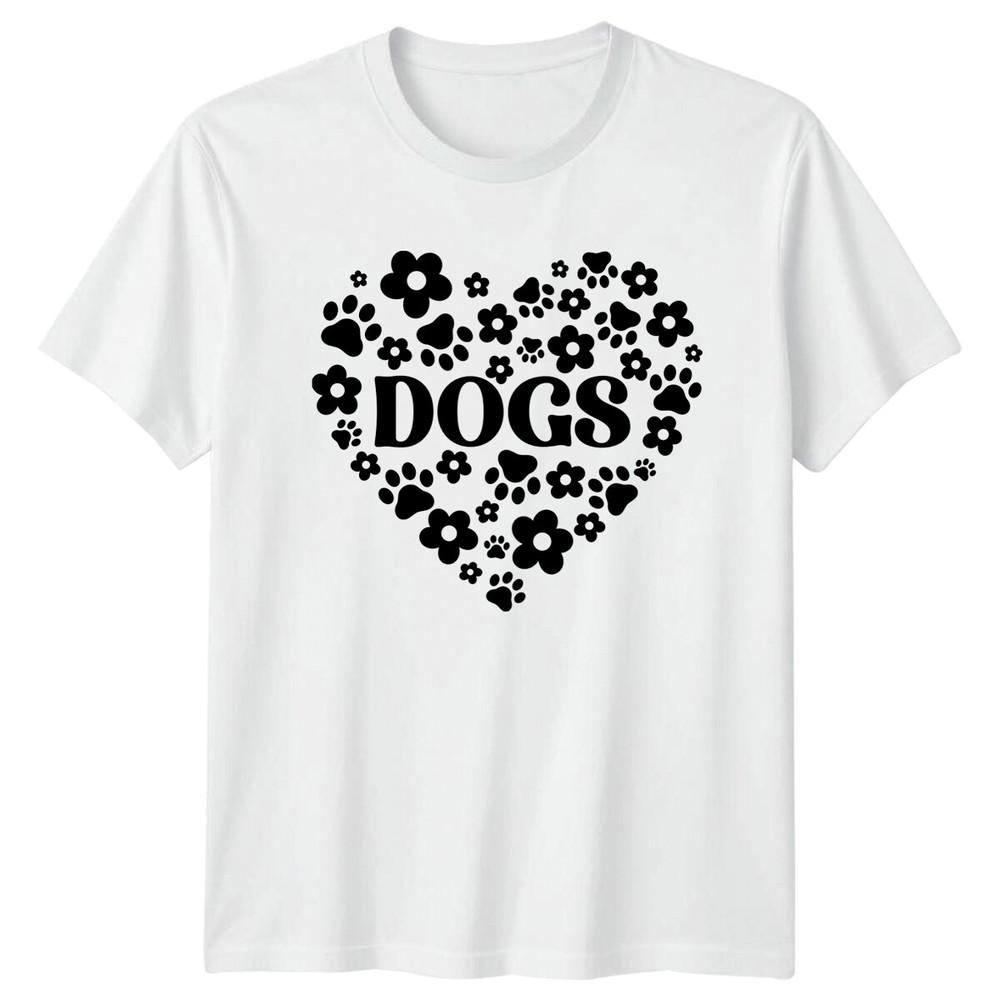 Dogs Paw Heart Flower Pet Animal Lover Adult Unisexs Unisexs Graphic TShirt