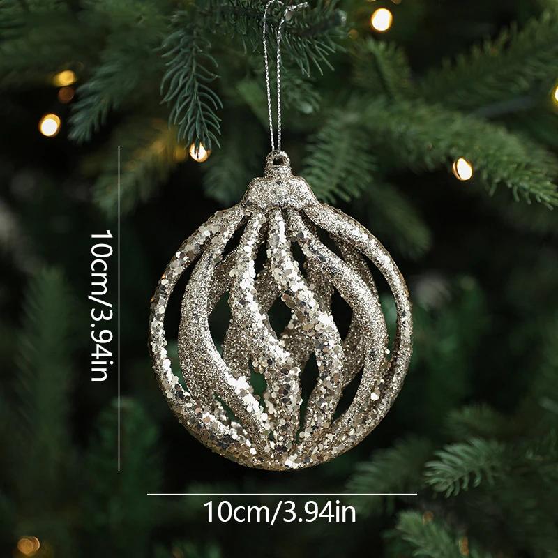 

1PC Golden Snowflake Hanging Ornaments Xmas Tree Acrylic Pendants with Sequins Home Xmas Party Decoration Accessories