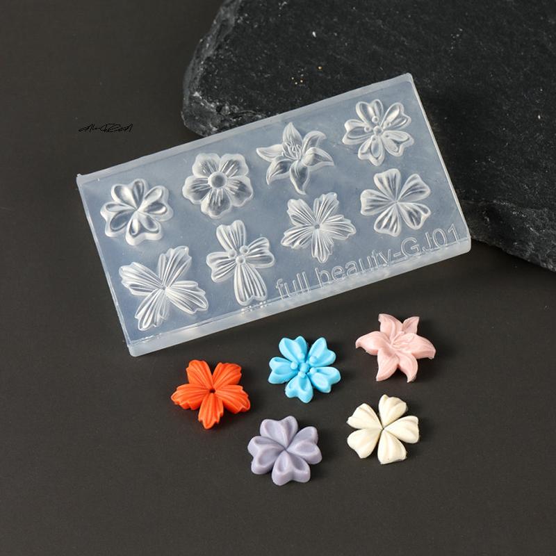 Spring Flower Petals 3D Silicone Nail Mold DIY Floral Design Manicure Template Carving Stencil Tool for Nail Art