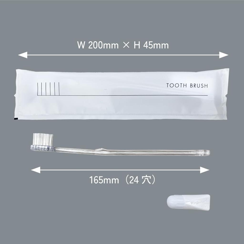 Disposable toothbrushes X24 with clear handle (includes 3g toothpaste tube), Y-mat bag, 100 pieces
