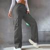 2024 Elastic Waist Women's Cargo Pants - Solid Color, Spring/Summer Fashion, Flap Pockets, In Stock