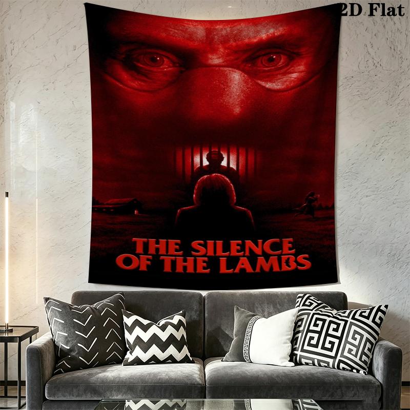 The Silence of the Lambs Wall Tapestry Aesthetic Wall Hanging Printed Fabric Blanket Decorative Tapestries for Bedroom Living Room Home Decor