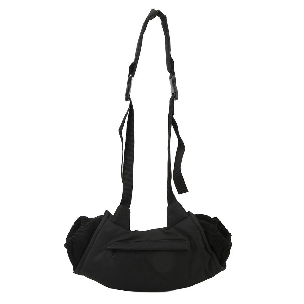 Heated Hand Muff Flannelette Thicken Hanging Design Electric Heated Waist Bag for Outdoor Hunting Black