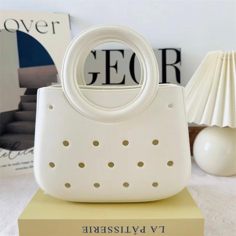 Women Summer Beach Bag Summer EVA DIY Waterproof Beach Basket Picnic Outdoor Travel Tote Handbag For Swimming Vacation Shopping