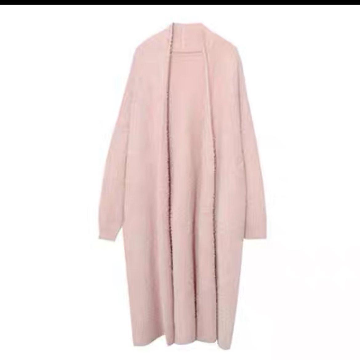 

Женский кардиган из искусственной норки длиной выше колена, свободный повседневный утолщенный вязаный кардиган, куртка-свитер на осень и зиму L