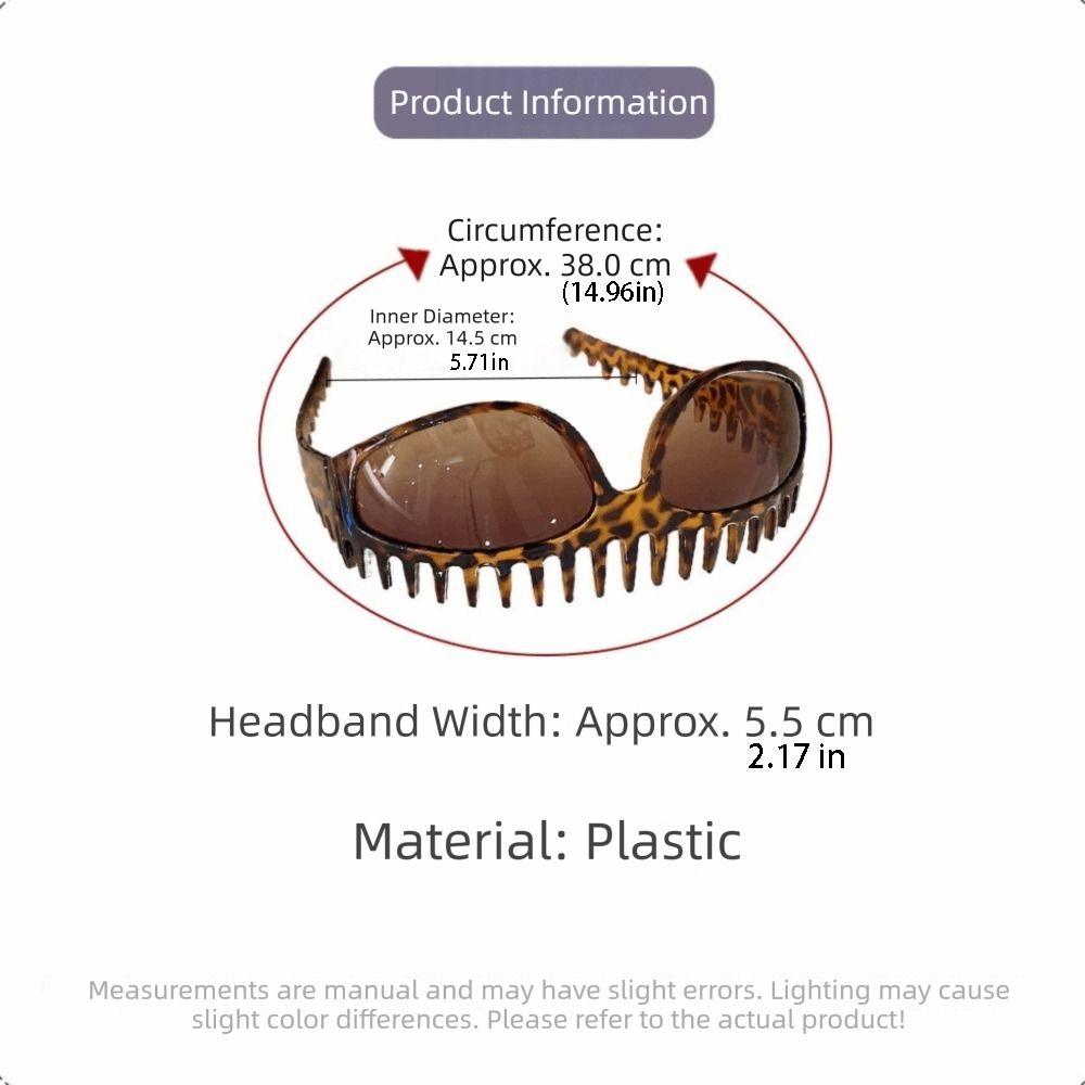 Kammförmige Sonnenbrille Stirnband Leopardenmuster Sonnenschutzbrille Haarbügel Haarband Koreanischer Stil Kopfschmuck Sommer Sonnenbrille Mädchen
