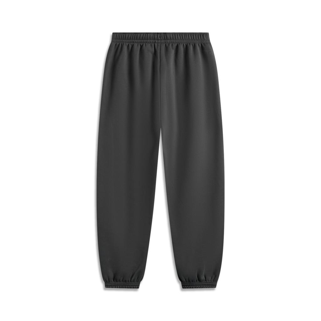 Li Ning Loose Fleece Warm Cuffed Knitted Sports Pants Men Bottoms Dark-Gray AKLUB59-3