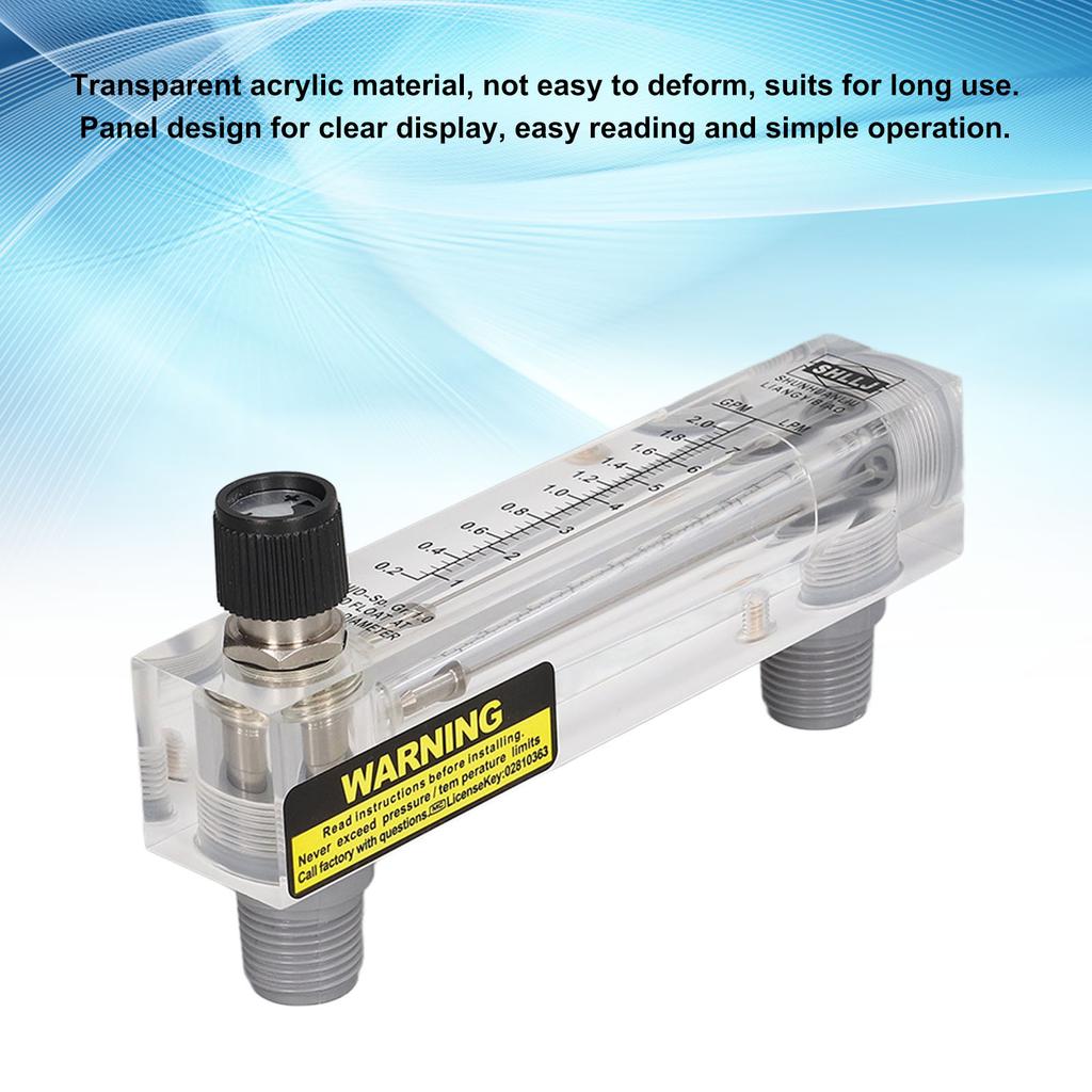 Panel Type  Meter 0.2‑2GPM Acrylic Liquid Flowmeter Tester for Measuring Control Panel  Tester Panel Liquid  Meter