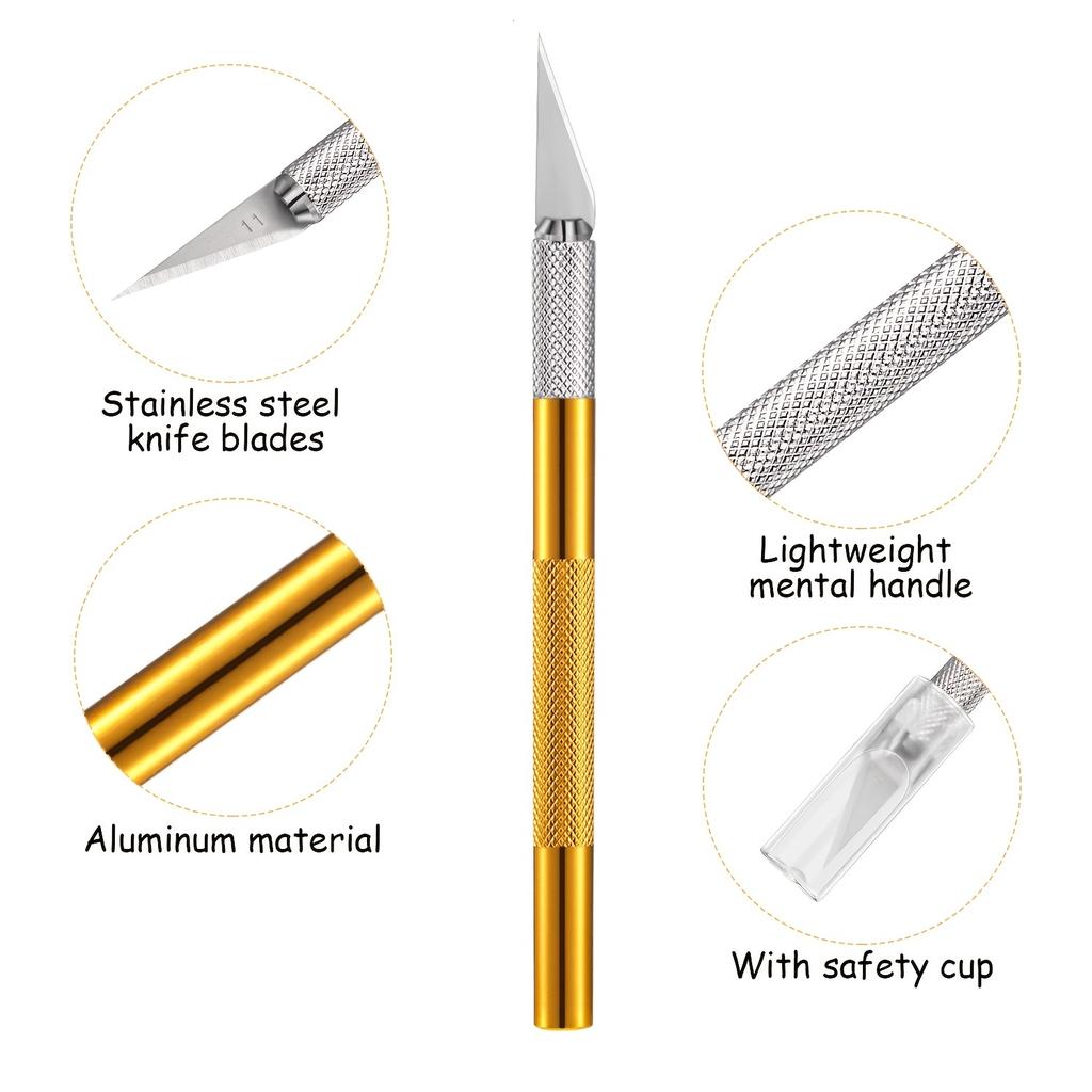 Gravur Exacto Messer Set Metall Obst Lebensmittel Hobby Skulptur Skalpell Schreibwaren Büro Griff Klinge 11 Carving Handwerk Kunst DIY Werkzeug