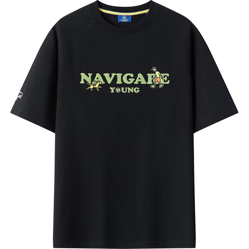 NVG·YOUNG Men s Sailboat Print Ice Silk T-Shirt XXL