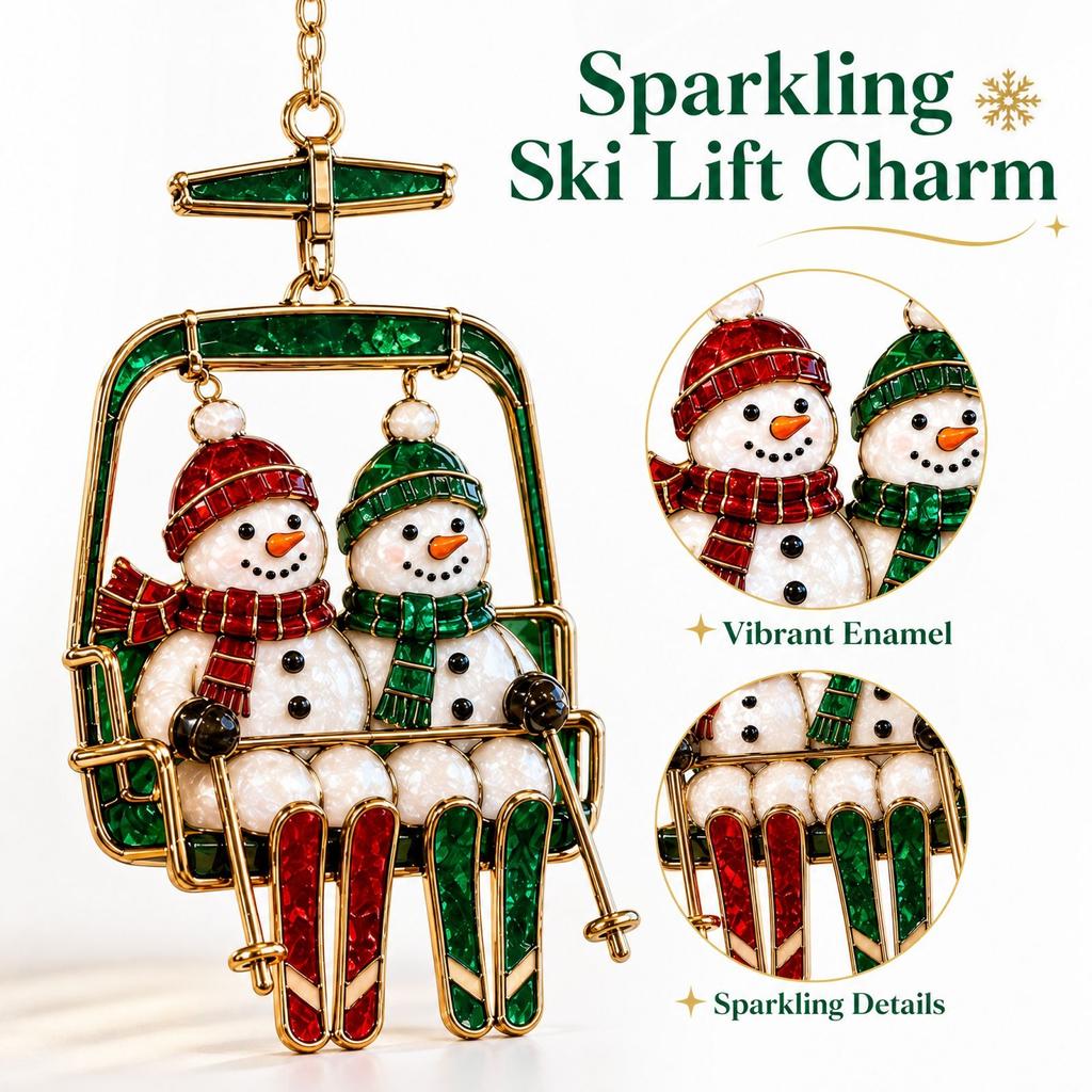 2D Christmas Ski Resort Decoration for Holiday Display and Winter Home Decor