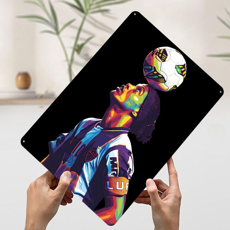 

Ronaldinho Soccer Art Tin Plaque Poster Customized Wall Art Retro Vintage Metal Signs for Room Decoration Home House Decor Items 7.9x11.8In(20x30cm)