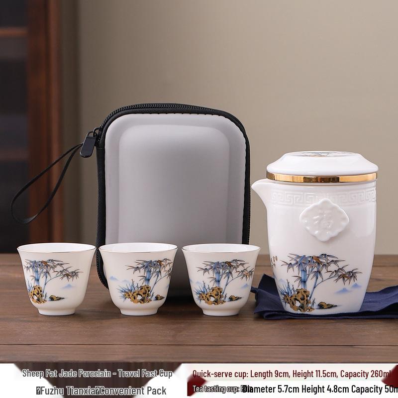 Panda-Themed Jade Tea Set 2024: Cultural Sichuan Travel Set - Perfect for Home, Outdoor Use & Gifts