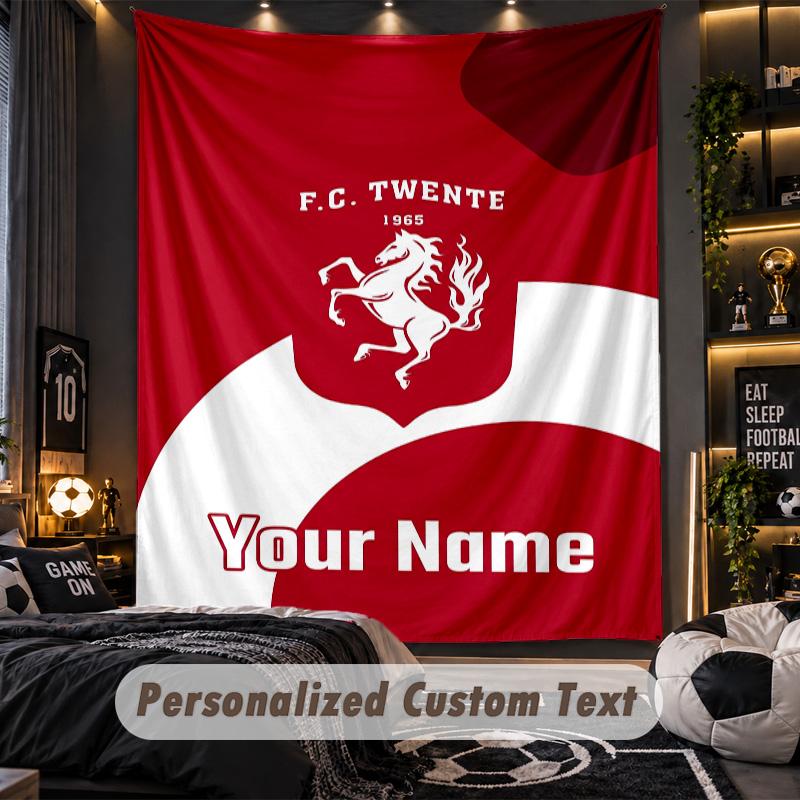 TapestryFC Twente Custom Name Text Personalized Wall Hanging Tapestry Home Wall Decor