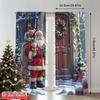 2pcs 2D flat printing Merry Christmas Curtains Santa Claus Christmas Gift Toys Polyester Without Electricity Spring Perfect for