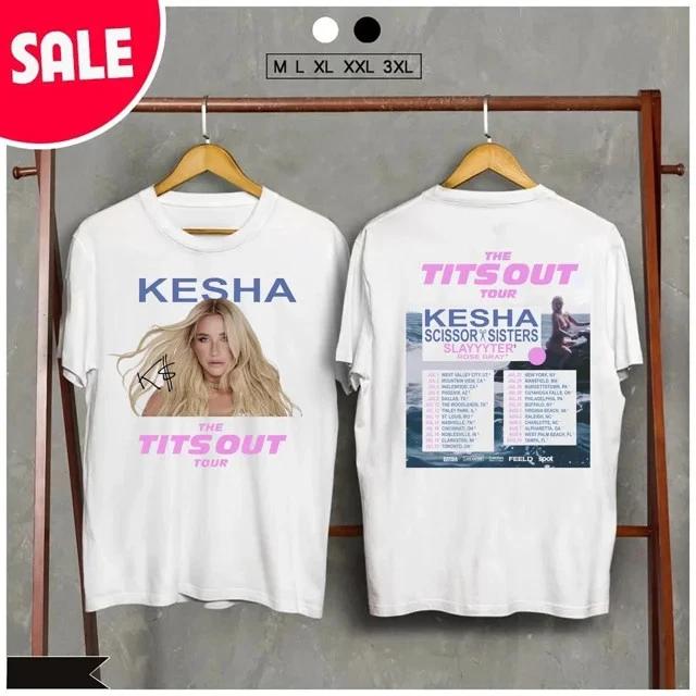 Kesha KESHA The Titts Out 2025 Tour White Cotton All Size T-Shirt, Gift For Fans 2XL