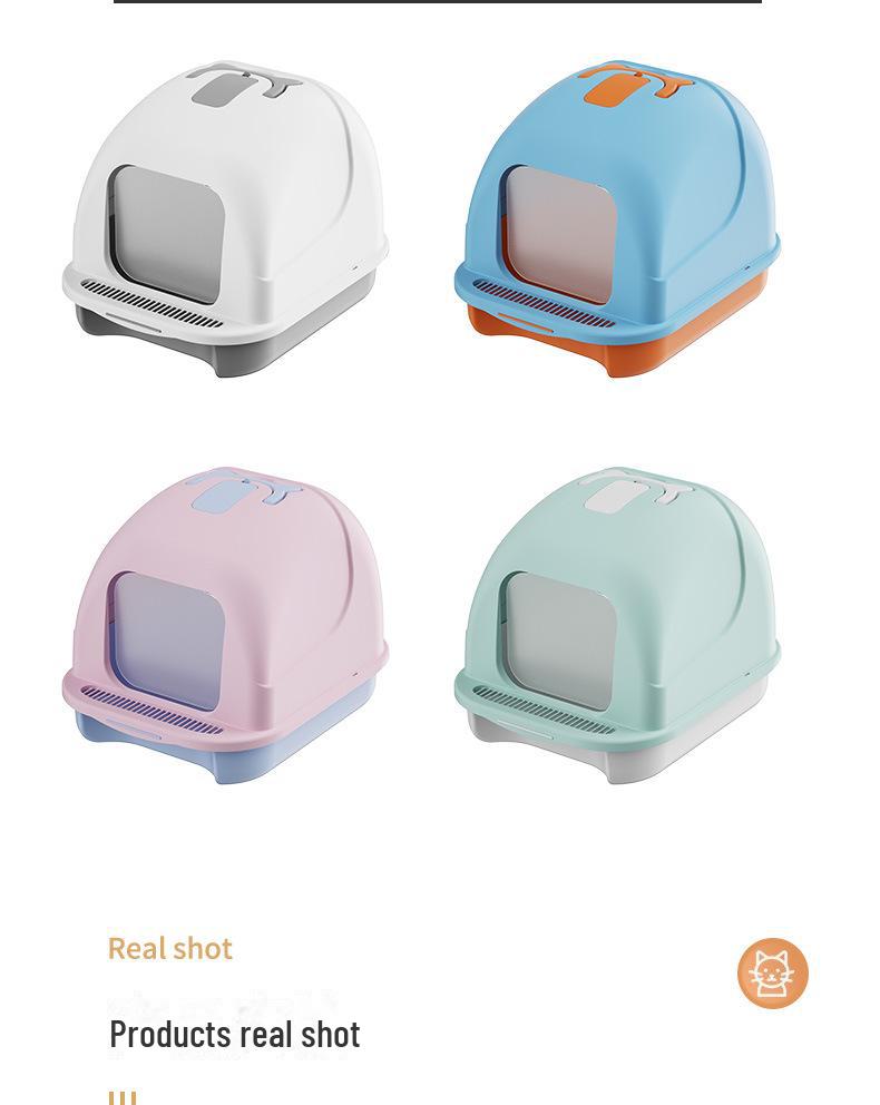 Premium Enclosed Cat Litter Box: Detachable, Oversized, Anti-Splash & Odor-Resistant Cat Bed Toilet