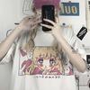 Scione Süßes Cartoon-T-Shirt, Japanisches Harajuku-Pink, Kawaii, Lässige Oberteile, Vintage, Lockeres Damen-T-Shirt