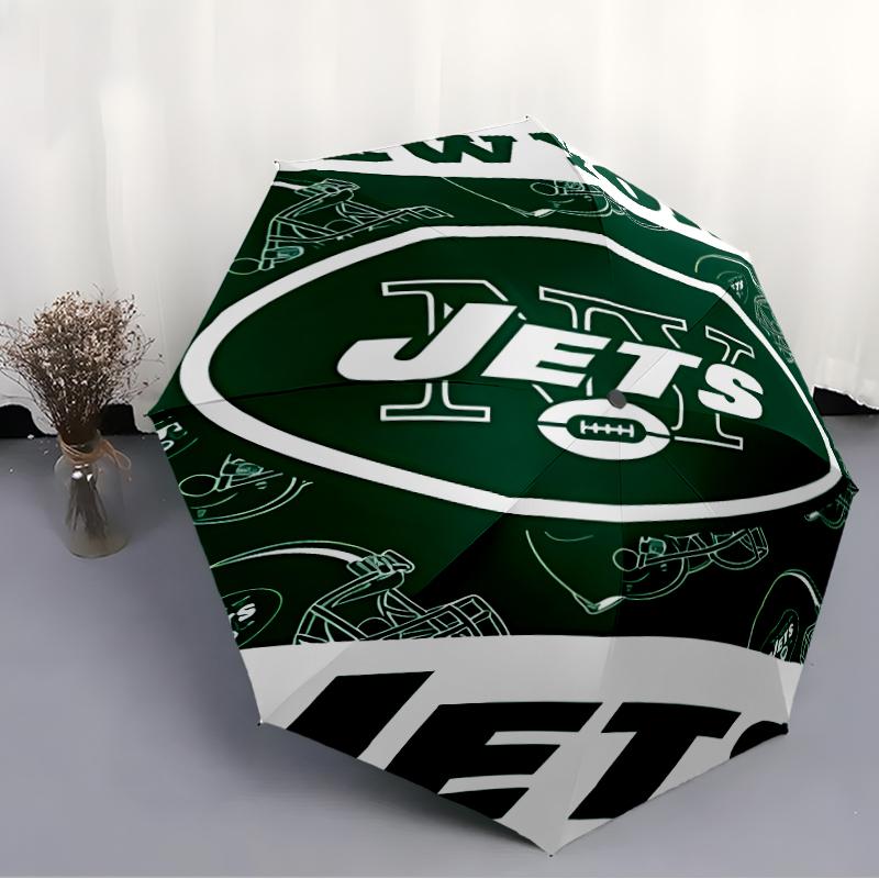 Printed New York Jets logo Folding Umbrella,Outdoor,Leisure,And Travel Umbrella,Durable Umbrella Fabric,Birthday And Holiday Gift