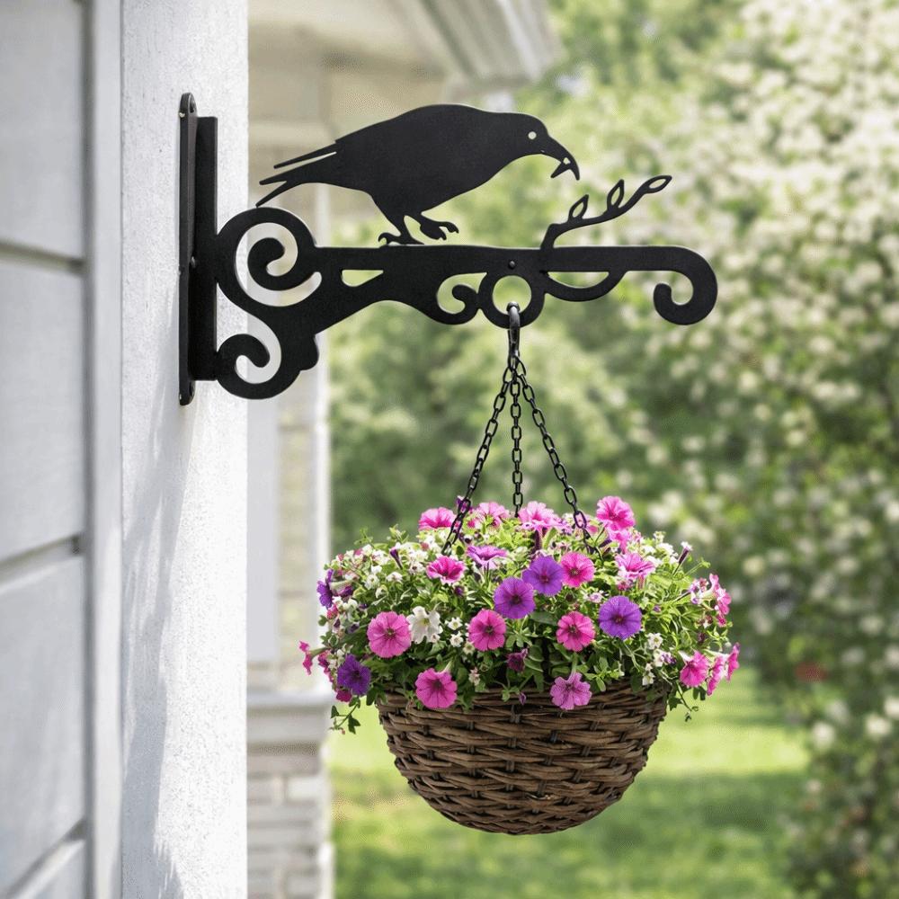 Creative Vintage Metal Plant Hanger Heavy-Duty Wall-Mounted Bird Design Hangers Rust-Resistant Decorative Hooks For Bird Feeder