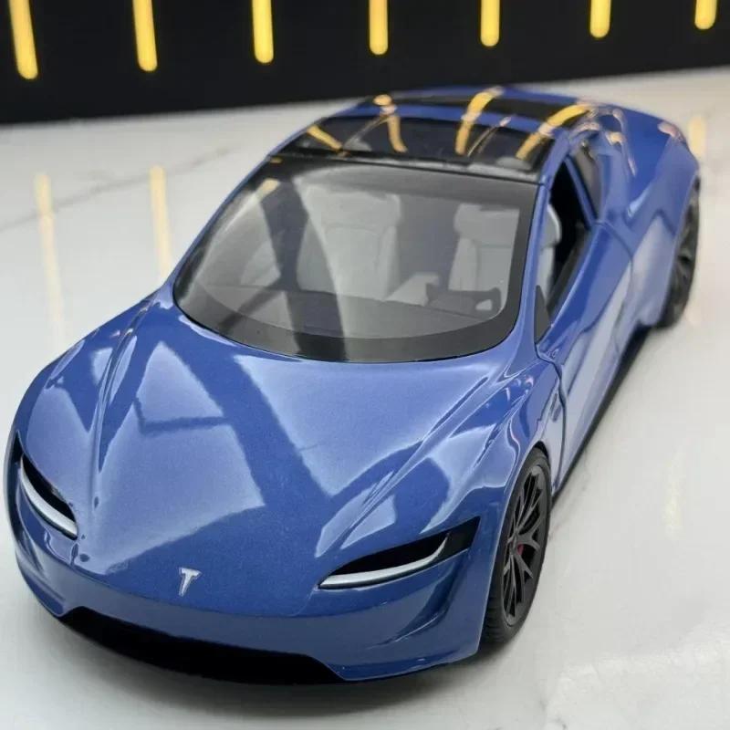ZTFT9 1:24er Maßstab Legierung Tesla Roadster Sportwagen Modell Druckguss Metall Spielzeugfahrzeuge Cabrio Spielzeug Junge Geschenk Kollektive Wohnkultur