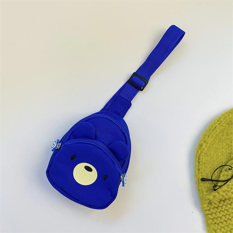 

Игривая и милая детская сумка-слинг с мишкой, прочная ткань с застежкой-молнией синий