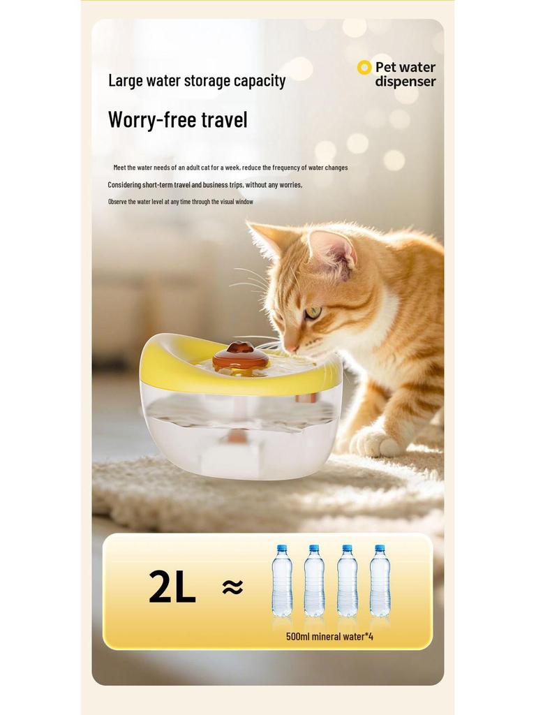 Smart Cat Water Fountain with Automatic Circulating Flow and Large Capacity Filtration