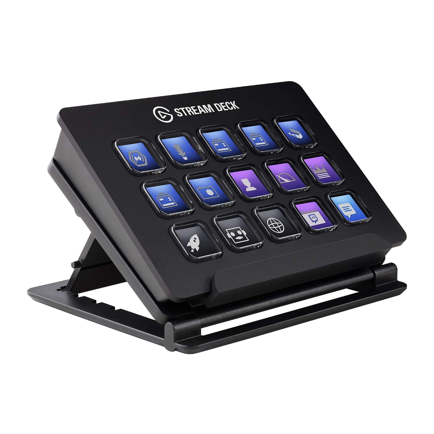 

Elgato Stream Deck key Контроллер для создания живого контента Устройство для совместной работы стримеров Регулируемый Совместимость с Windows и [15 макет] чёрный