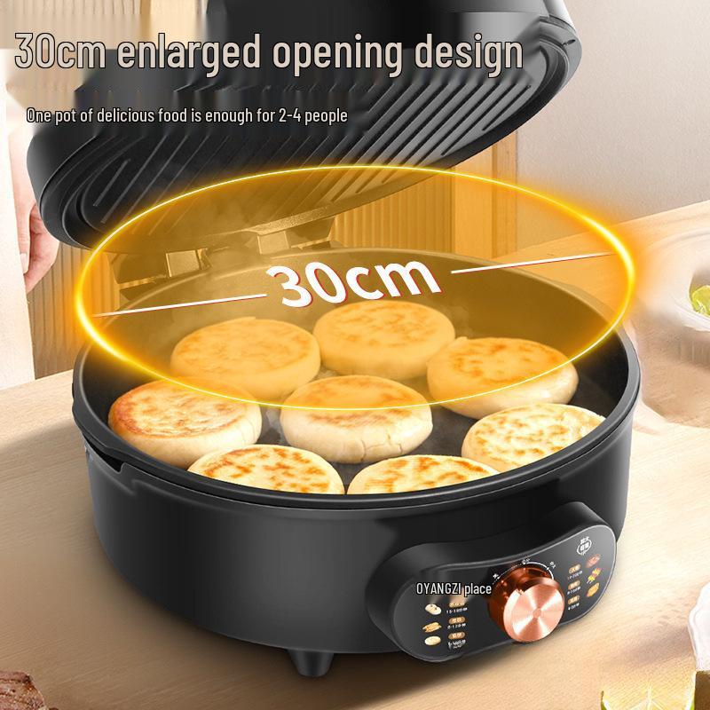 Dual-Sided Electric Pancake Maker with Deepened and Enlarged Design – Detachable, Washable Pancake Pan