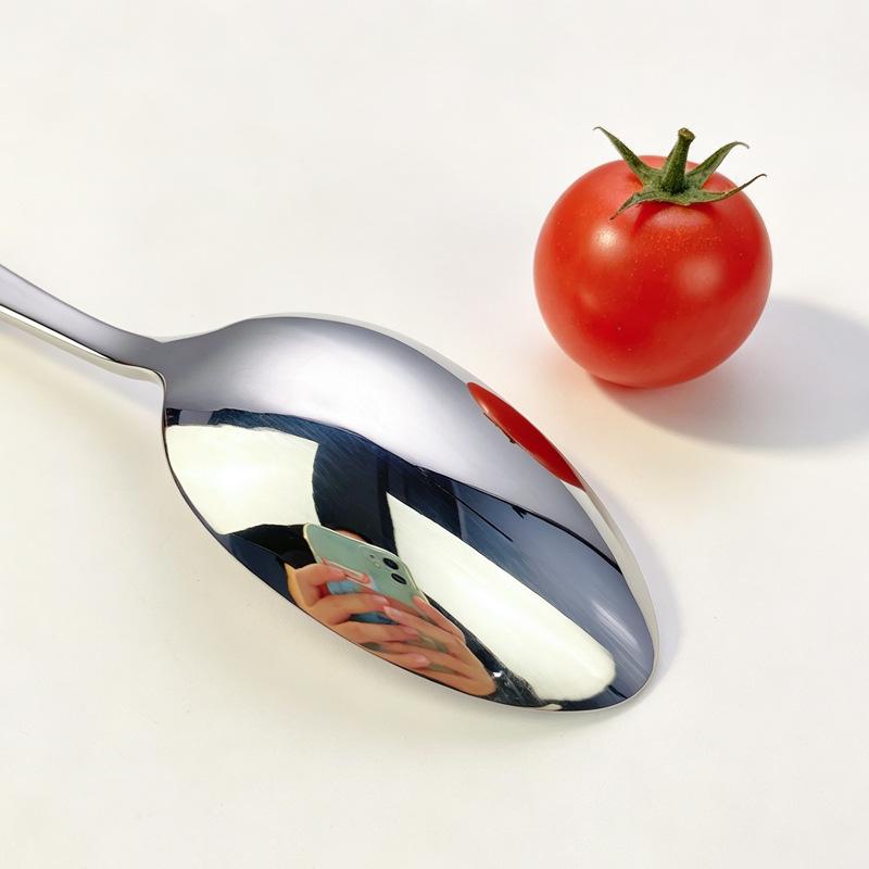 304 Stainless Steel Western Cutlery: Angled Handle Steak Knife, Dessert Spoon, and Fork Set