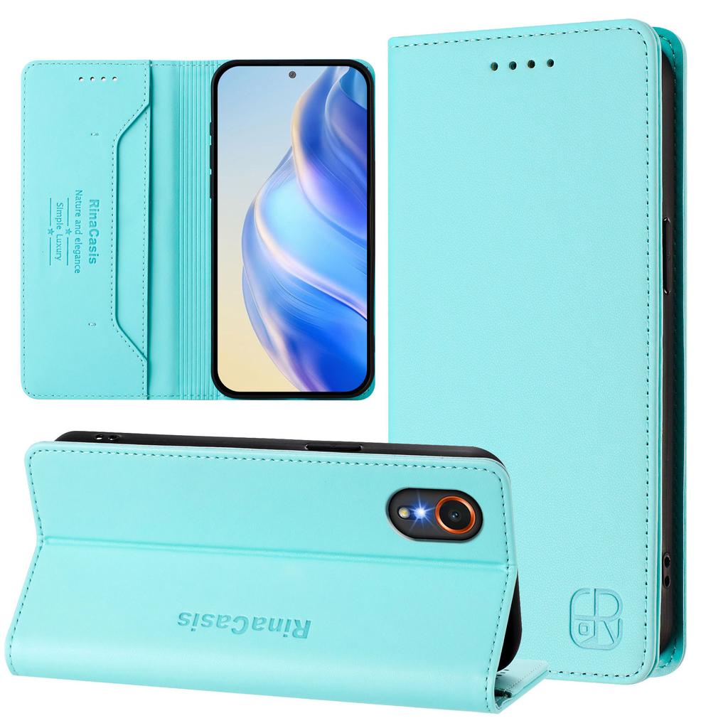For Samsung Galaxy Xcover7 Leather Case RINACASIS RC01 Phone Cover with RFID Blocking Wallet Stand