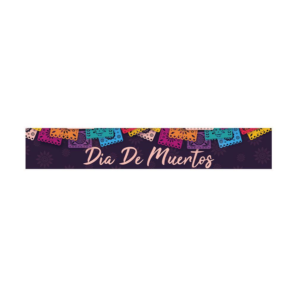 Customizable Day of the Dead Skull Banner for Halloween Party Decorations