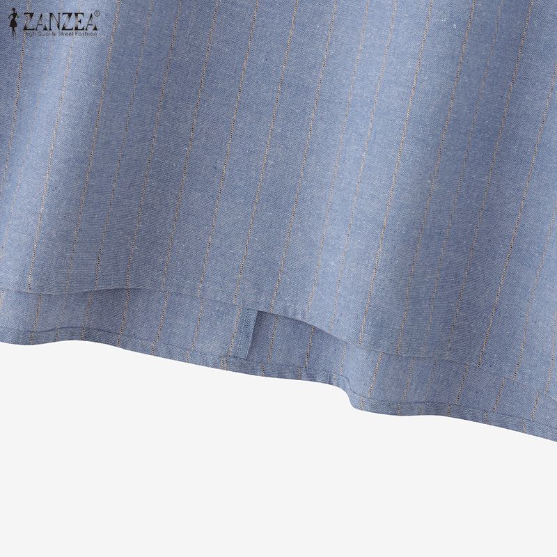 ZANZEA Women Splice V-Neck Loose Casual Long Sleeve Blouse