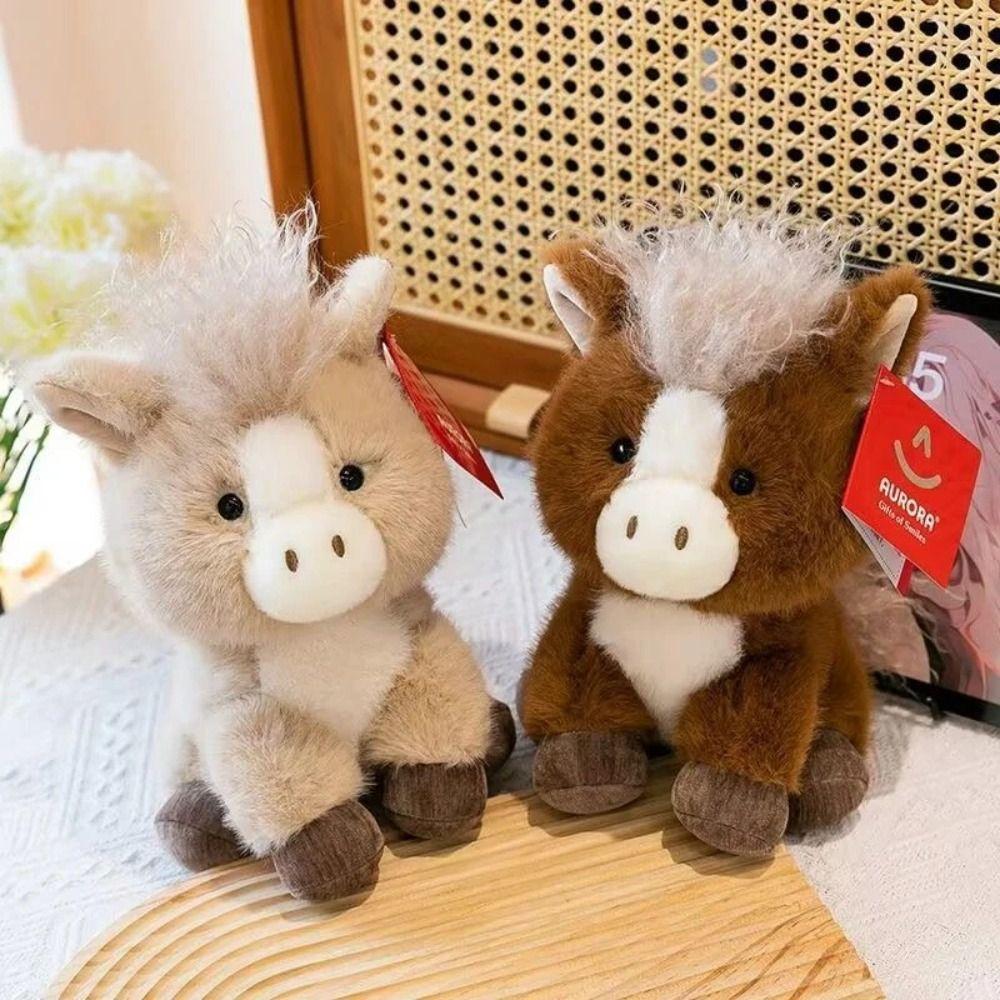 Fluffy Simulation Stuffered Pony Doll PP Cotton Long Hair Horse Stuffed Doll Birthday Parties