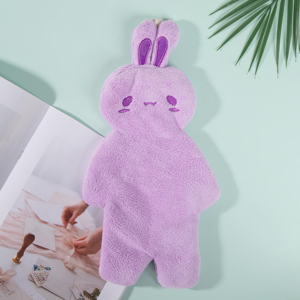Mengmeng Rabbit Water-absorbing Quick-drying Coral Fleece Hand Towel Hangable Kitchen Children's Cute Cartoon Hand Towel