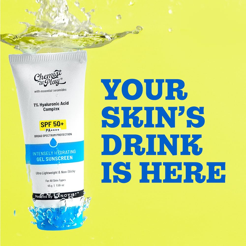Chemist At Play Intensely Hydrating Gel Sunscreen SPF 50+ PA++++ 45gm Ultra-Lightweight Non-Sticky